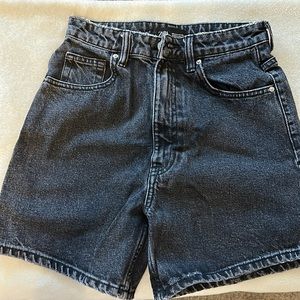 Zara High-Waisted Black Denim Shorts (02)